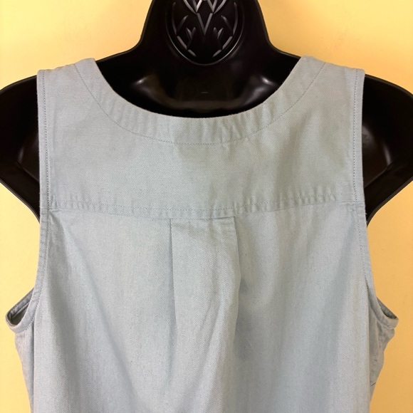 NWT North Face Blue Tie Waist Sleeveless 100% Organic Cotton Mini Dress Size M - Picture 7 of 14